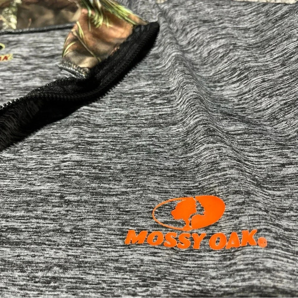 Mossy Oak Mens 1/4 Quarter Zip Zipper Dri fit Large Camo Outdoors NWT - Picture 6 of 8